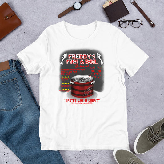 Freddy’s Filet and Boil Unisex t-shirt